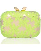 Kotur Margo Floralembroidered Minaudiere Yellowgold - Lyst