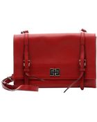 Prada Fire Red Leather Dual Compartment Shoulder Bag - Lyst