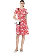 Oscar de la Renta Short Sleeved Lace Print Dress - Lyst