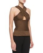 Givenchy Pleated Crisscross Keyhole Top - Lyst