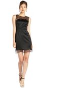 Aryn K. Shiny Black Woven Silk Back Dress - Lyst