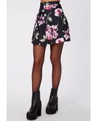 Missguided Seara Floral Print Front Pleat A Line Mini Skirt Black - Lyst