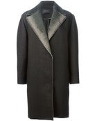 Cedric Charlier Snake Skin Printed Lapels Few Edged Coat - Lyst