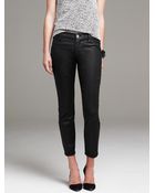 Banana Republic Coated Twill Skinny Ankle Pant - Lyst