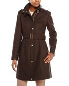 Cole Haan Belted Wool Twill Coat - Lyst