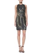Nicole Miller Sleeveless Beaded Cocktail Dress - Lyst