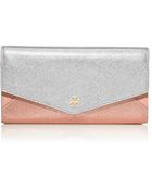 Tory Burch Metallic Color-Block Envelope Continental Wallet - Lyst