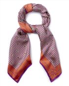Jaeger Silk Houndstooth Logo Scarf - Lyst