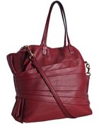 Valentino Red Leather Pleated Bow Detail Shoulder Bag - Lyst