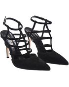Gianvito Rossi Strappy Suede Court Shoe - Lyst