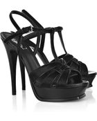 Saint Laurent Tribute Calf Hair Sandals - Lyst