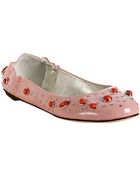 Dolce & Gabbana Pink Patent Studded Ballerina Flats - Lyst