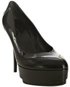 Gucci Black Leather and Patent Platform Pumps - Lyst