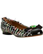 Marc Jacobs Black Tweed Patent Cap Toe Flats - Lyst