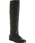 Steven By Steve Madden Black Leather Greyson Flat Boots - Lyst