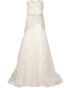 Lela Rose Strapless Silk-gazar Gown - Lyst