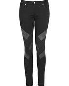 Superfine Chilli Leather Appliqué Skinny Jeans - Lyst