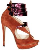 Nicholas Kirkwood 120mm Suede and Laminated Leather Sandal - Lyst