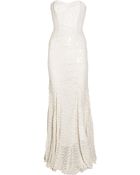 Rachel Gilbert Leticia Sequined Strapless Gown - Lyst