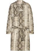 Lanvin Python-print Silk-taffeta Trench Coat - Lyst