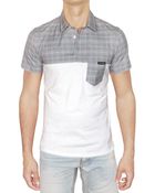 Dolce & Gabbana Checked Poplin and Jersey Polo - Lyst