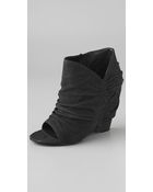 Elizabeth And James Stack Draped Wedge Booties - Lyst