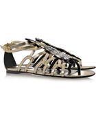 Roberto Cavalli Embellished Nappa Leather Sandals - Lyst