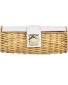 MICHAEL Michael Kors Rattan and Leather Box Clutch - Lyst
