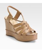 Chloé Strappy Wedge Sandals - Lyst