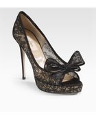 Valentino Peep-toe Lace Pumps - Lyst