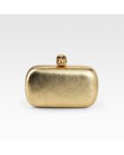 Alexander McQueen Metallic Leather Skull Box Clutch - Lyst