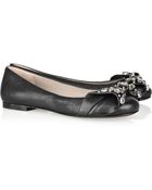 Marc By Marc Jacobs Embellished Leather Ballerina Flats - Lyst