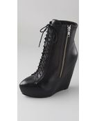 Elizabeth And James Stilt Platform Wedge Booties - Lyst