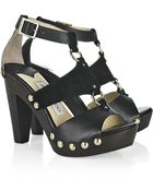 Jimmy Choo Ursula Suede and Leather Sandals - Lyst