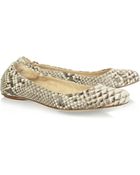 Alexandre Birman Python Ballerina Flats - Lyst