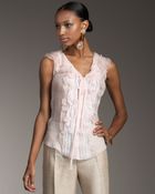 Oscar de la Renta Lace-trim Ruffled Chiffon Blouse - Lyst