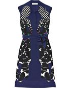 Saint Laurent Printed Silk Crepe De Chine Dress - Lyst