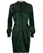 Clemens En August Contrast-sleeve Silk-satin Dress - Lyst