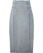 McQ by Alexander McQueen High-waisted Denim Pencil Skirt - Lyst