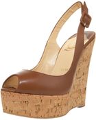 Christian Louboutin Cork-wedge Slingback Pump - Lyst