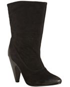 Ash Black Suede Illusion Snap Detail Boots - Lyst