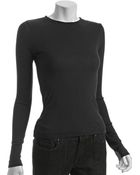 Michael Stars Black Supima Crewneck Basic T-shirt - Lyst