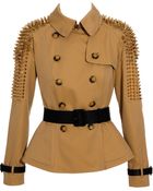 Burberry Prorsum Gabardine Peplum Jacket with Studs - Lyst