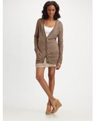 MICHAEL Michael Kors Linen Boyfriend Cardigan - Lyst