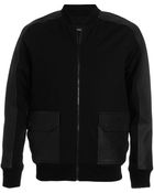 T By Alexander Wang Leather Trim Bomber Jacket - Lyst
