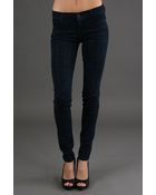 7 For All Mankind Skinny Stud in Rinsed Indigo - Lyst