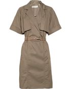 Lela Rose Cotton-crepe Belted Dress - Lyst