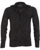 John Varvatos Hooded Cardigan - Lyst