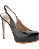 Pour La Victoire Aria - Black Patent Platform Slingback - Lyst