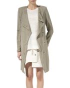Helmut Lang Collarless Trench Coat - Lyst